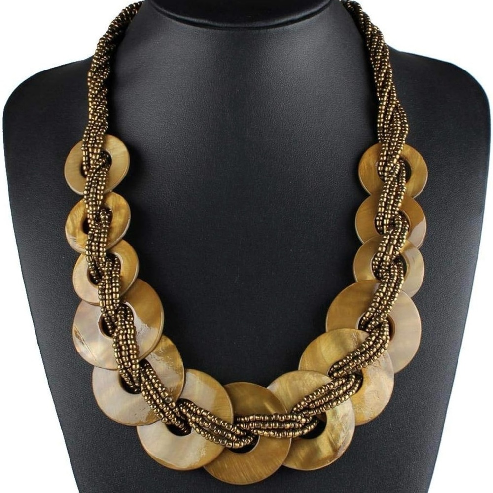 Elegant Brown Beaded Necklace